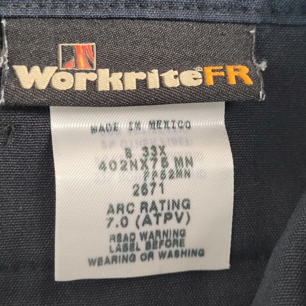 🔥Workrite FR Nomex 2112 Flame‑Resistant Pants Men's Navy 33×31 CAT 1 ATPV 7.0